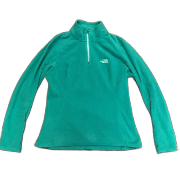 The North Face Jade Green Quarter Zip Lightweight Fleece Pullover Size Small - Picture 9 of 12